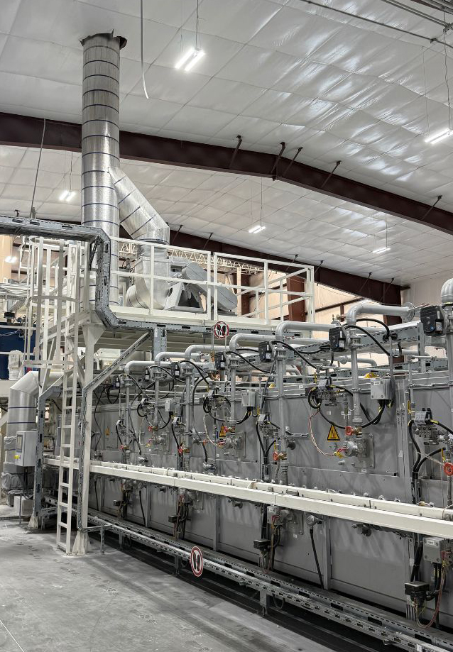 Manufacturing equipment inside the ACE Glass Aggregates facility